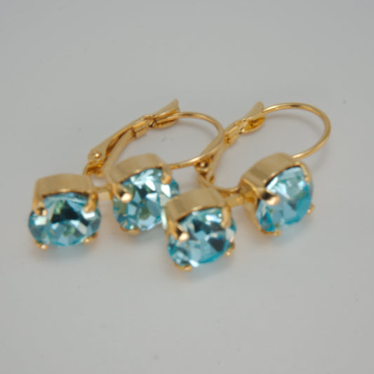 Aqua Babies Double Drop Earrings